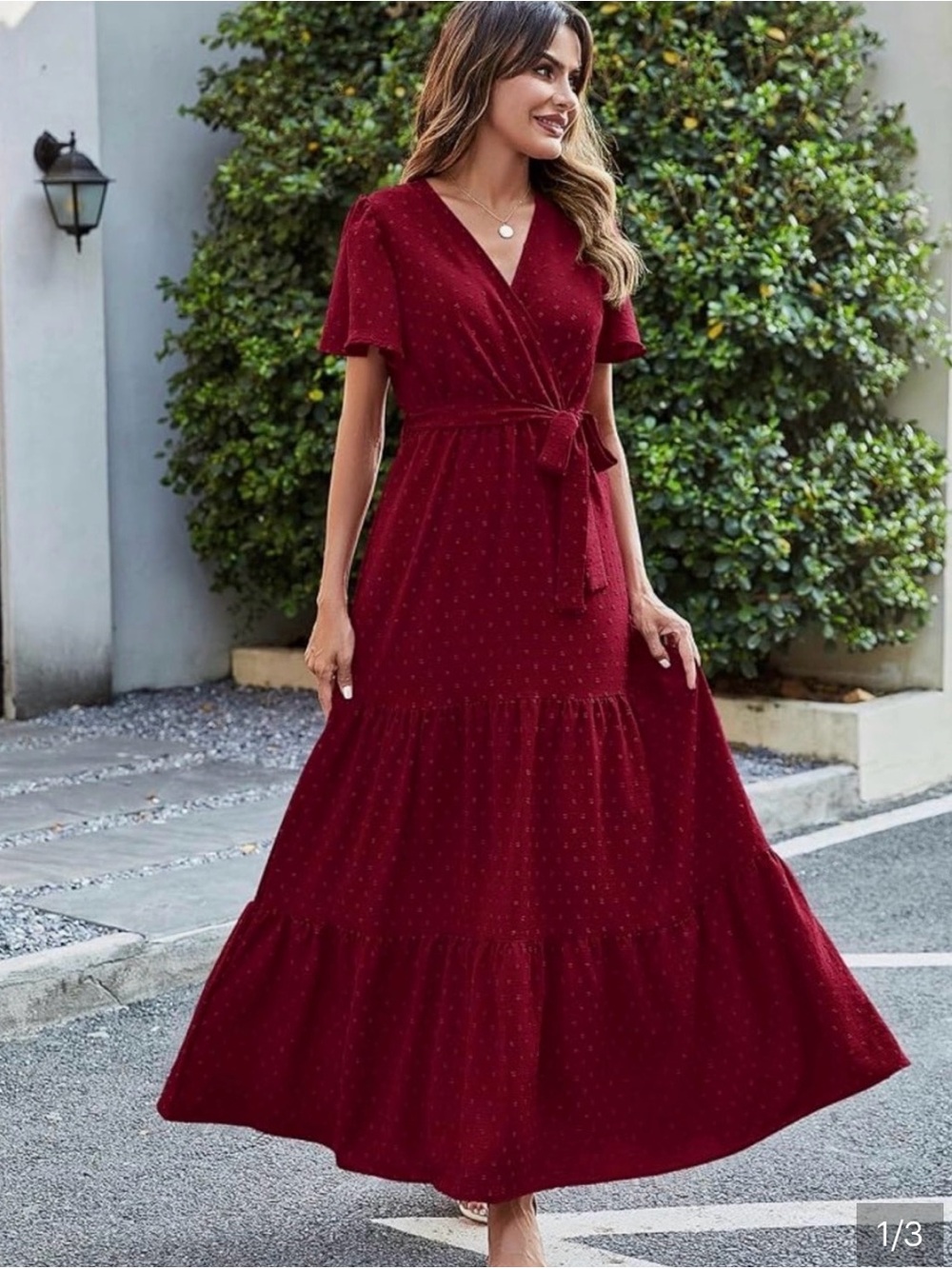 Ladies Fashion maxi dress burgundy xxl